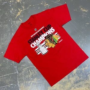 Reebok Chicago Blackhawks Shirt NHL Hockey Medium 2013 Stanley Cup Champions